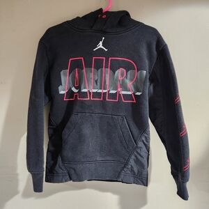 Jordan Air Kids Hoodie Black And Red Size 4-5